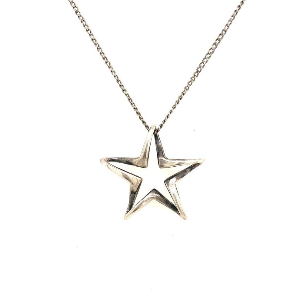 James Avery Silver Star Pendant Necklace